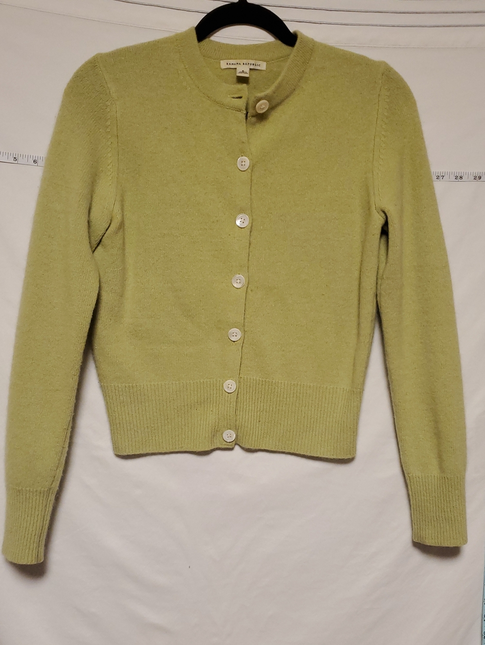 Banana Republic Womens Cashmere Angora Green Buttoned Cardigan Small - Picture 1 of 4